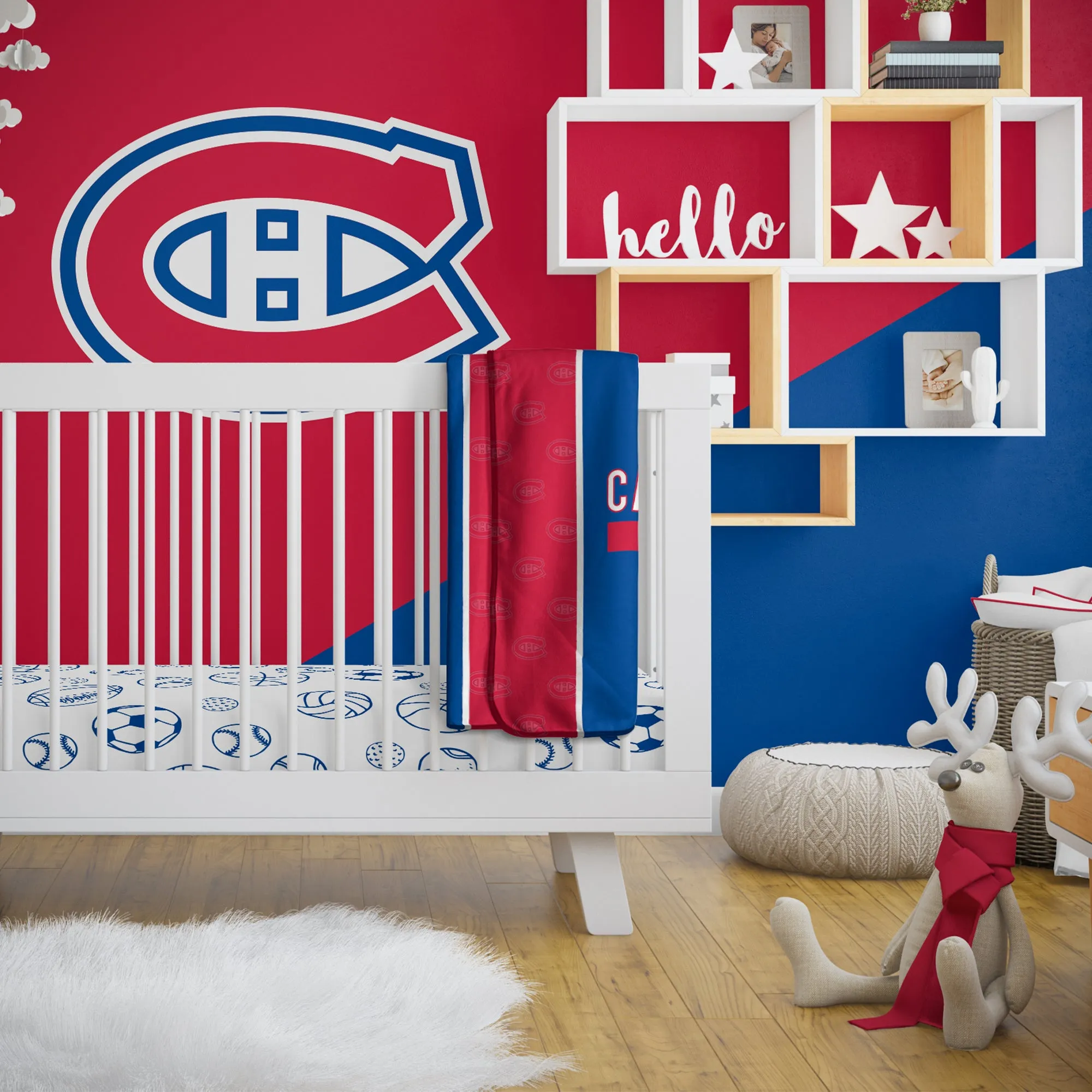 Personalized Montreal Canadiens Icon Baby Pixel Fleece Blanket