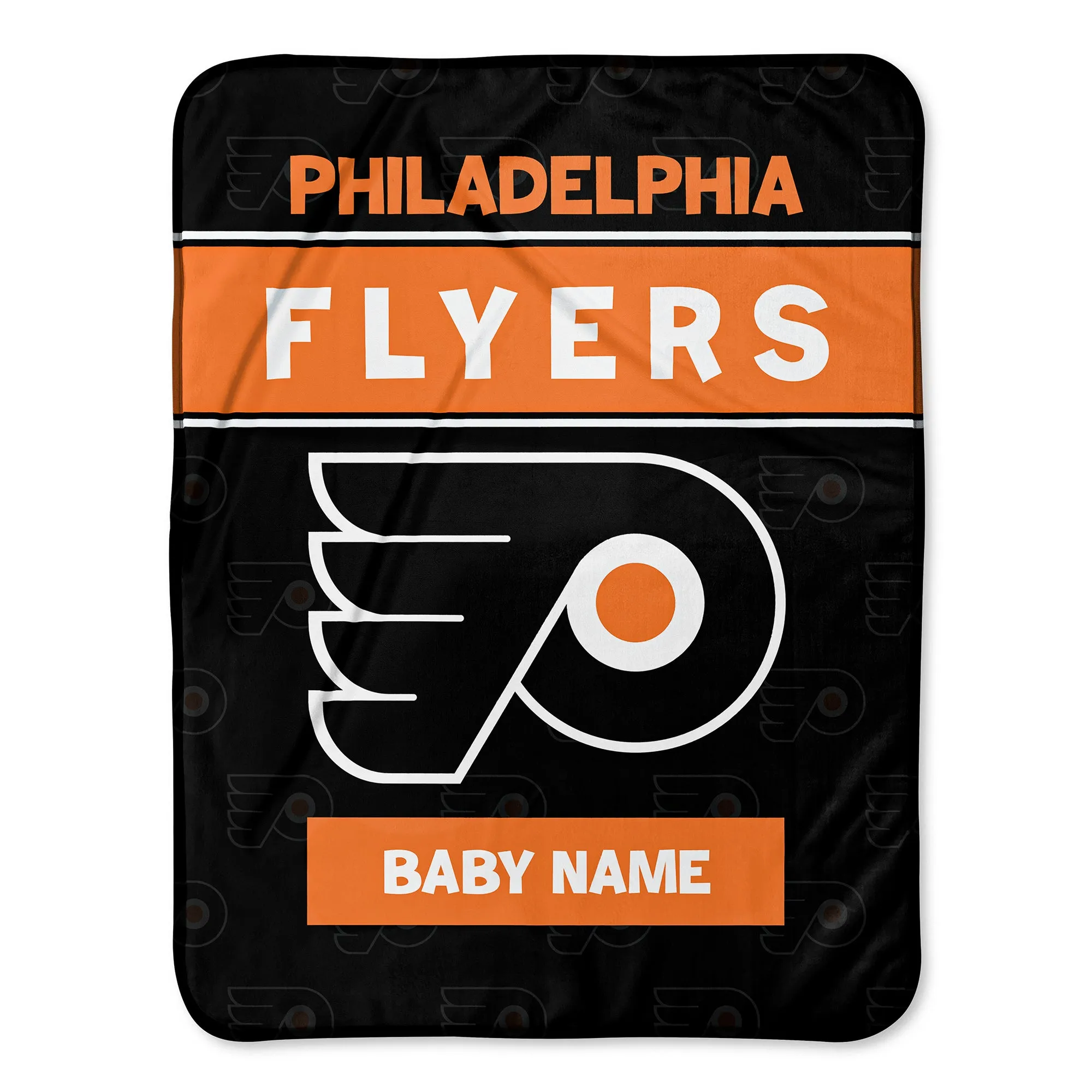 Personalized Philadelphia Flyers Emblem Baby Pixel Fleece Blanket