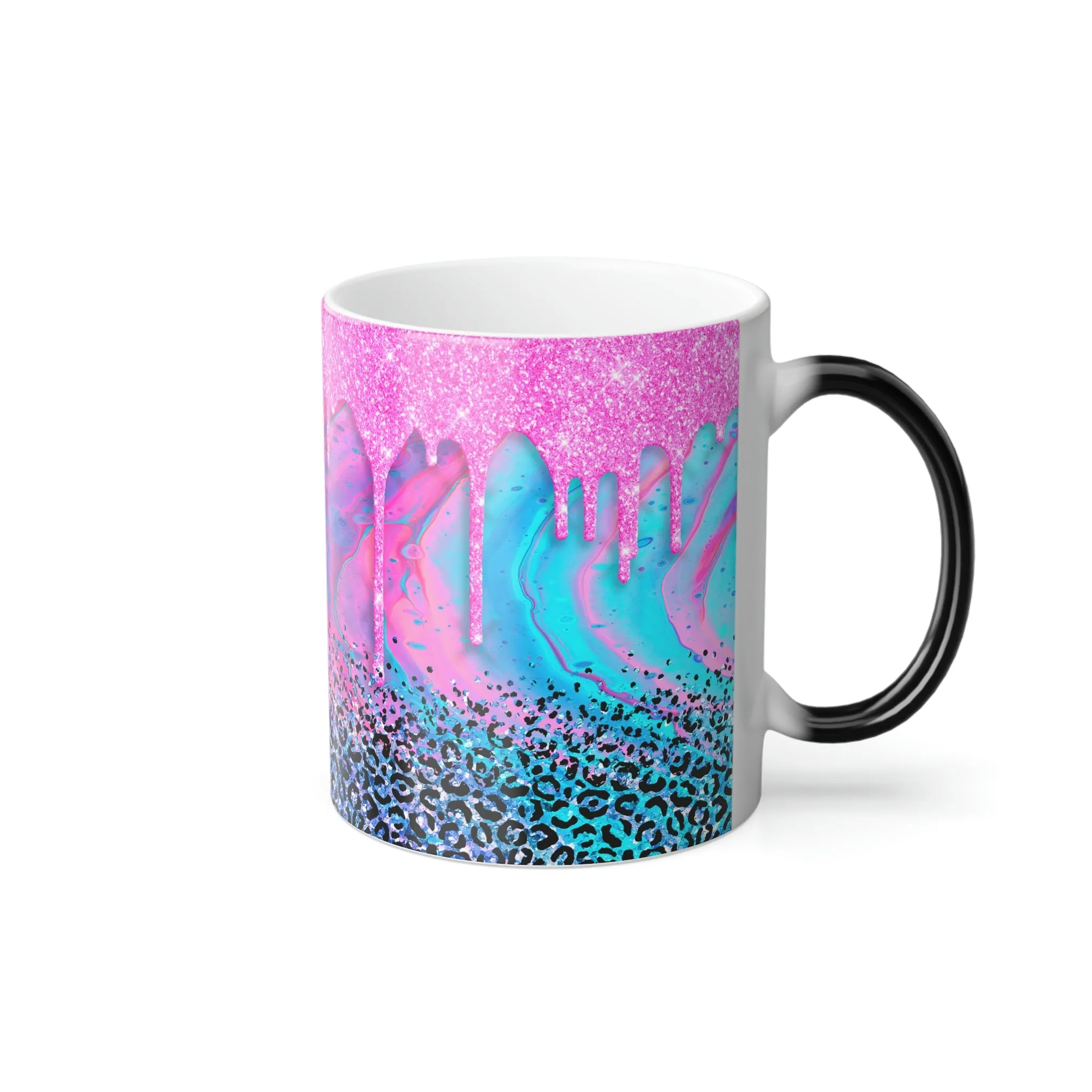 Pink glitter drip 11oz Color Morphing Mug