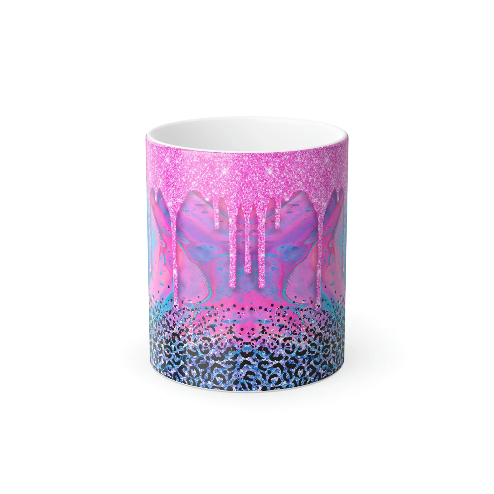 Pink glitter drip 11oz Color Morphing Mug