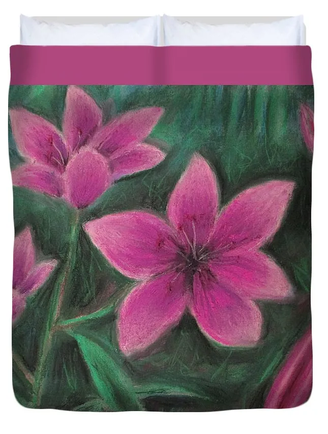 Pink Lilies - Duvet Cover