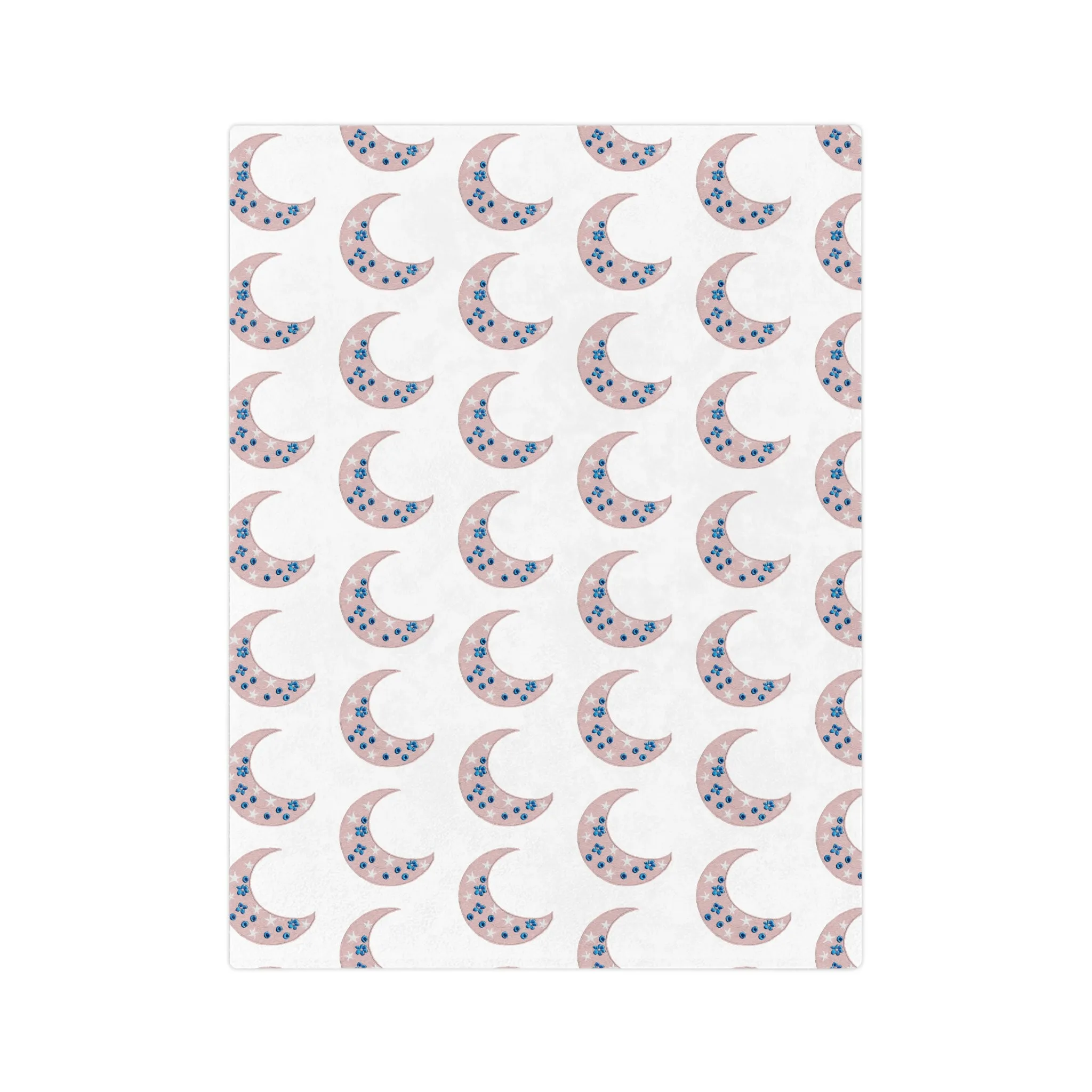 Pink Moon Velveteen Minky Blanket