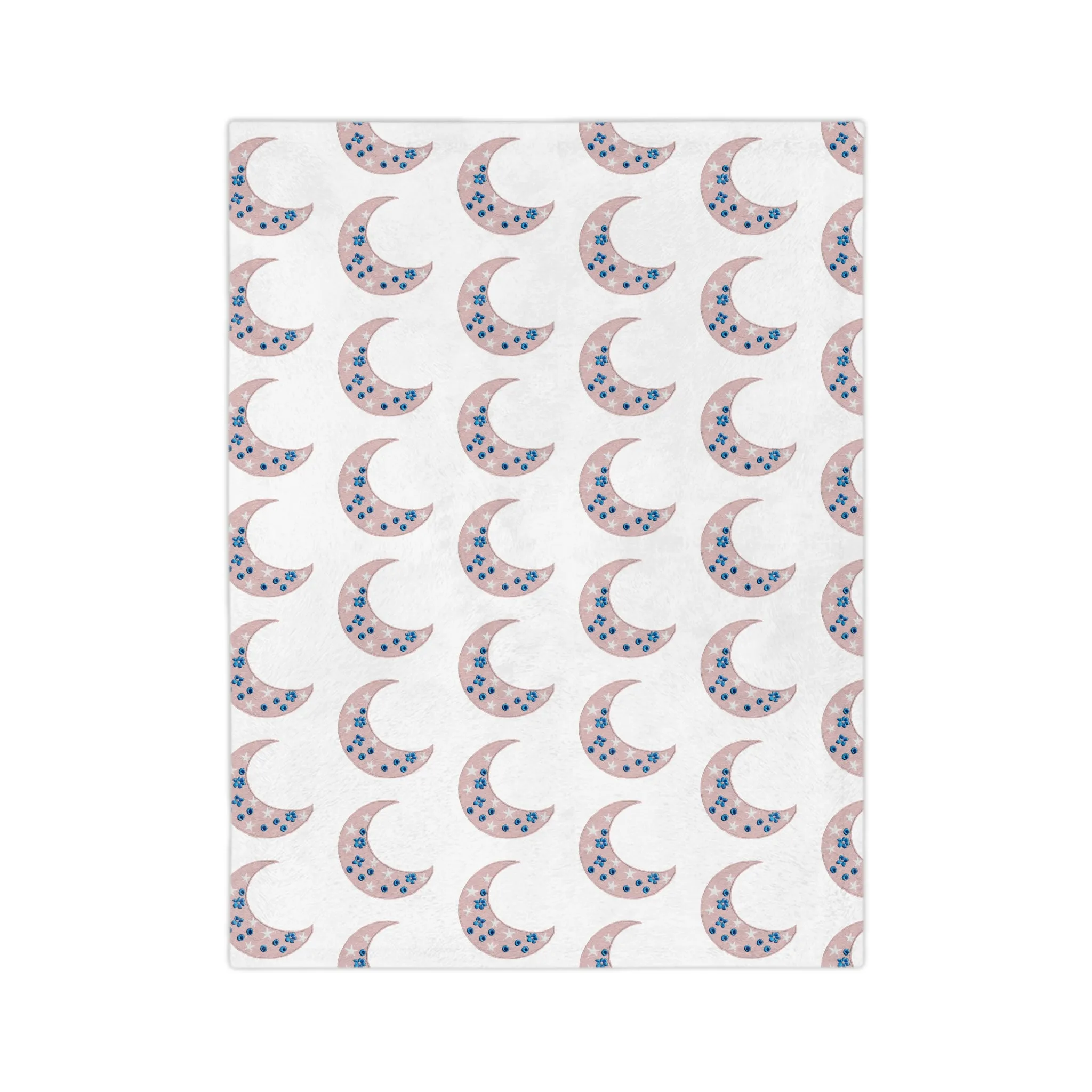 Pink Moon Velveteen Minky Blanket