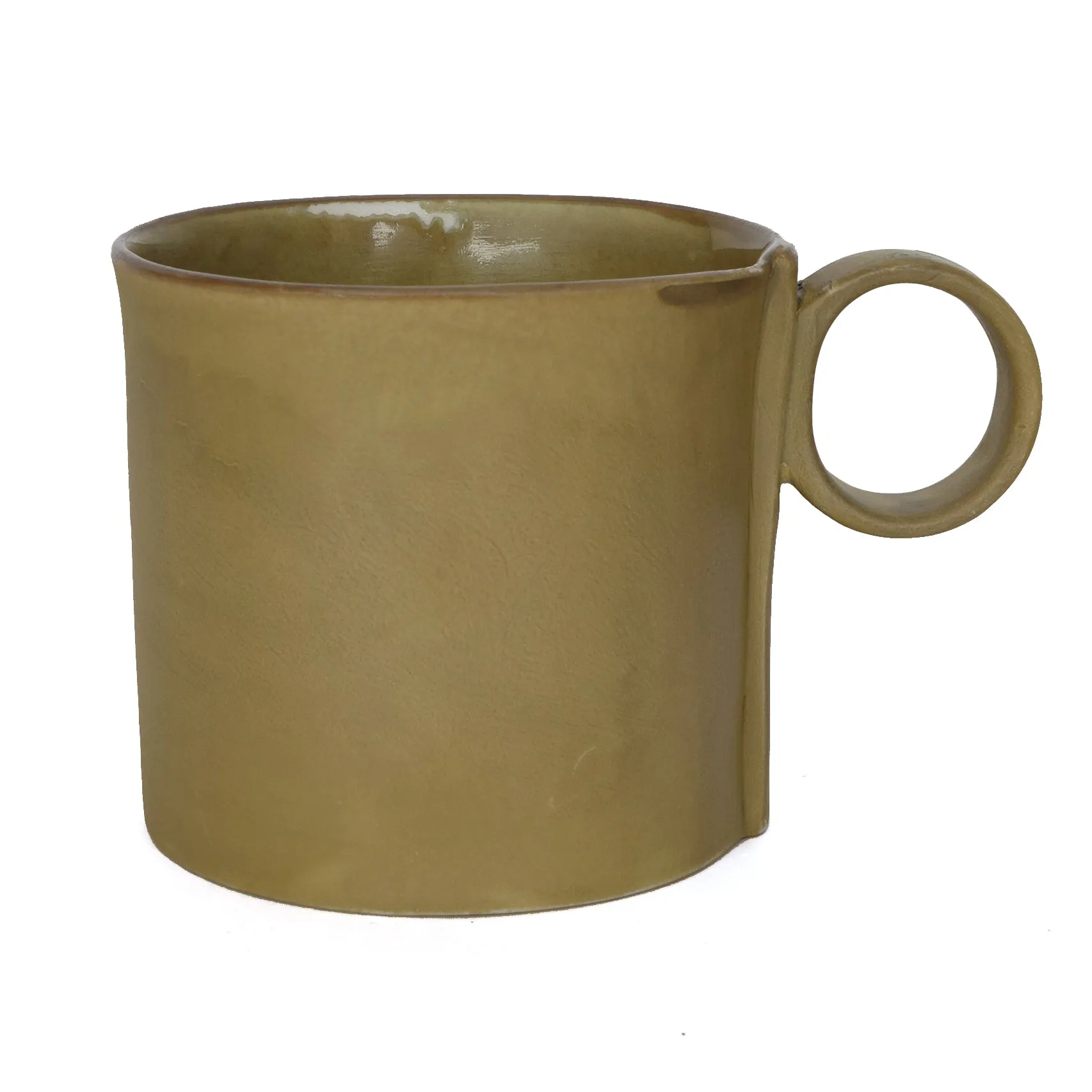 Porcelain Mug With Loop Handle Ochre