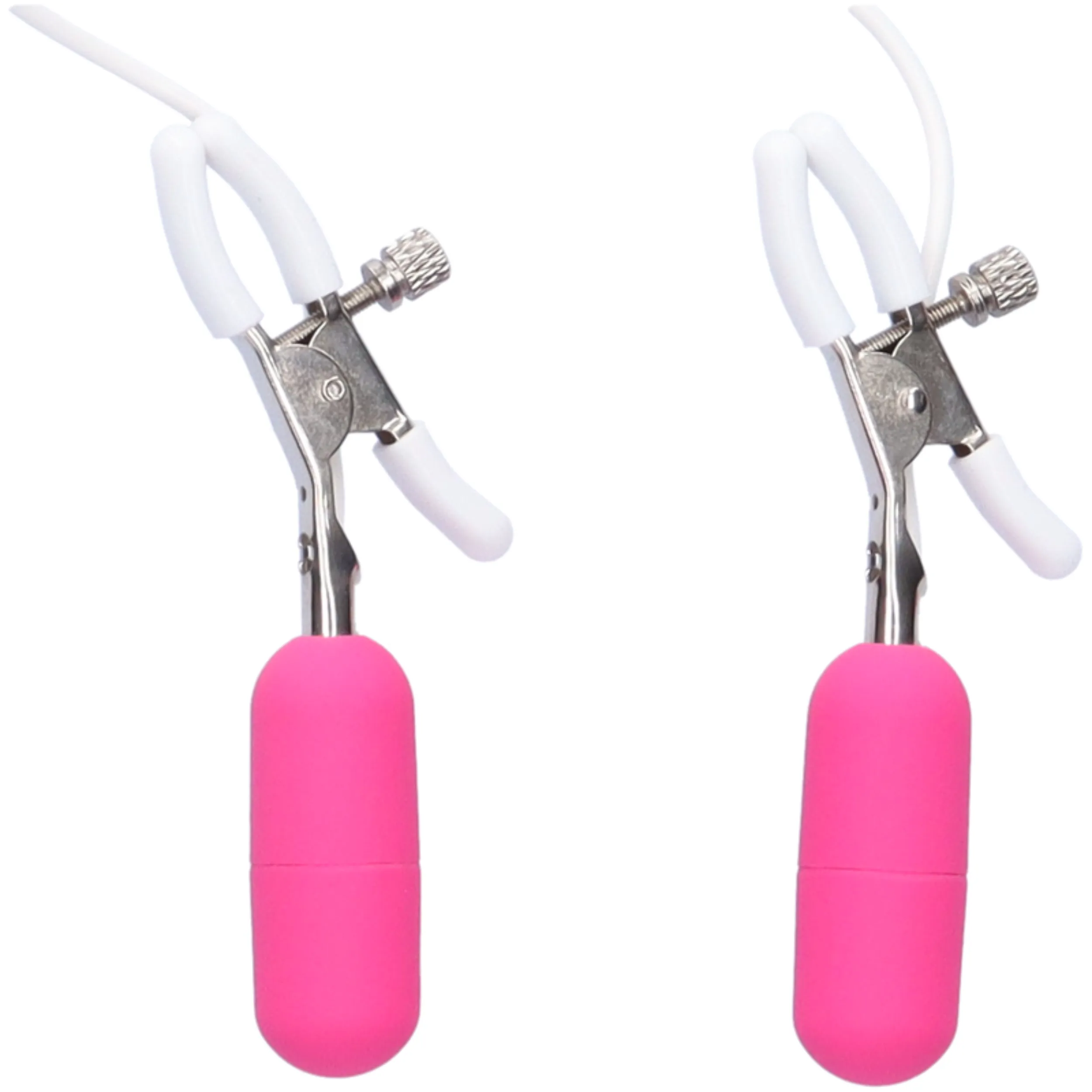 Powerful Vibrating Nipple Clamps with Remote