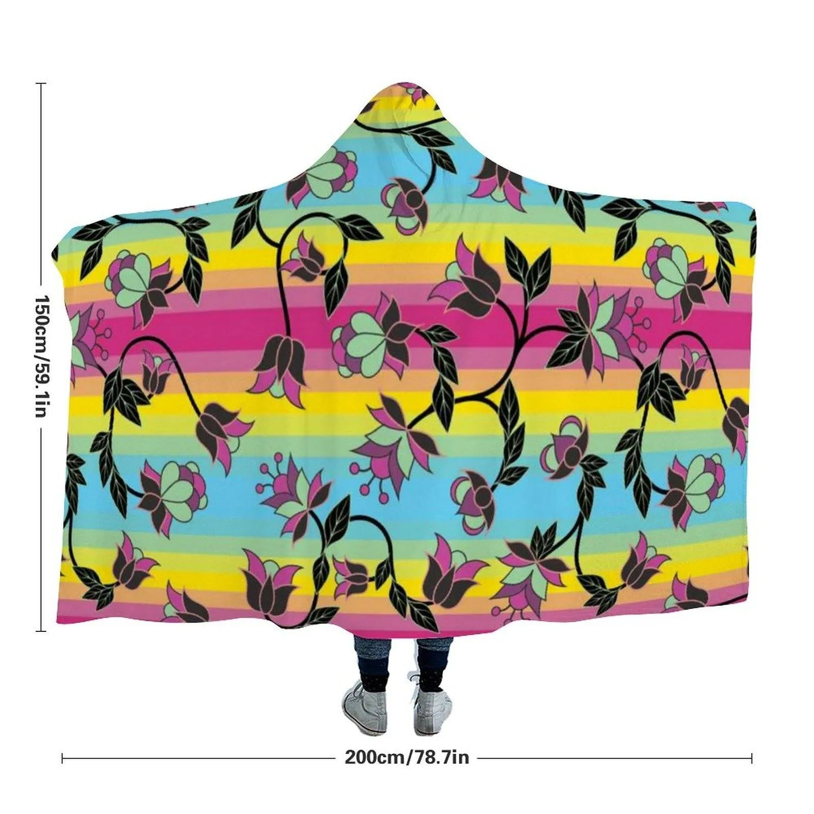 Powwow Carnival Hooded Blanket