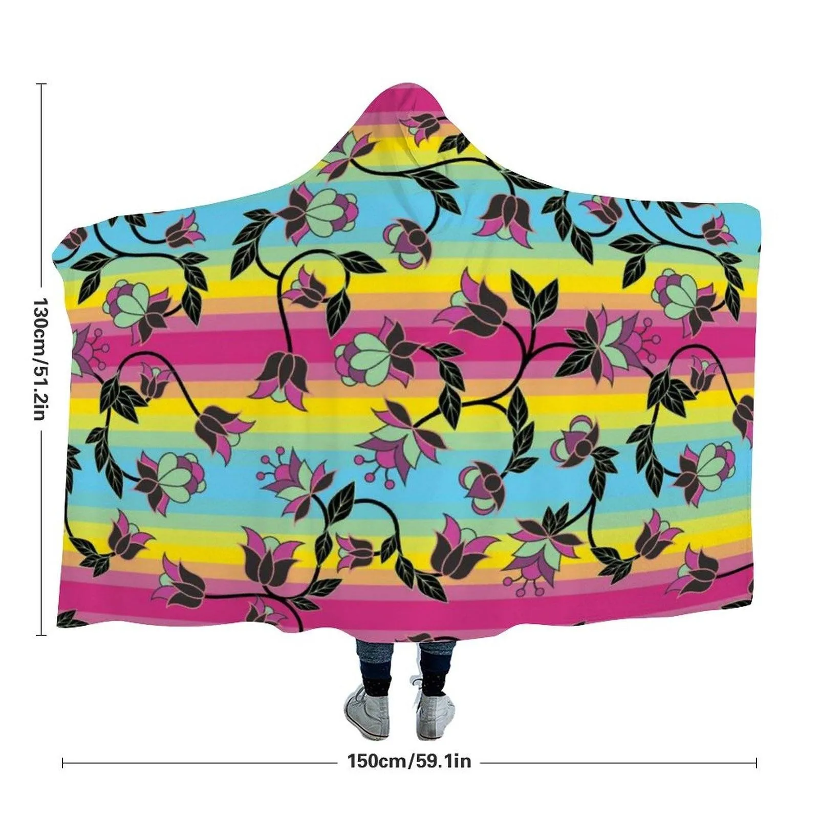 Powwow Carnival Hooded Blanket