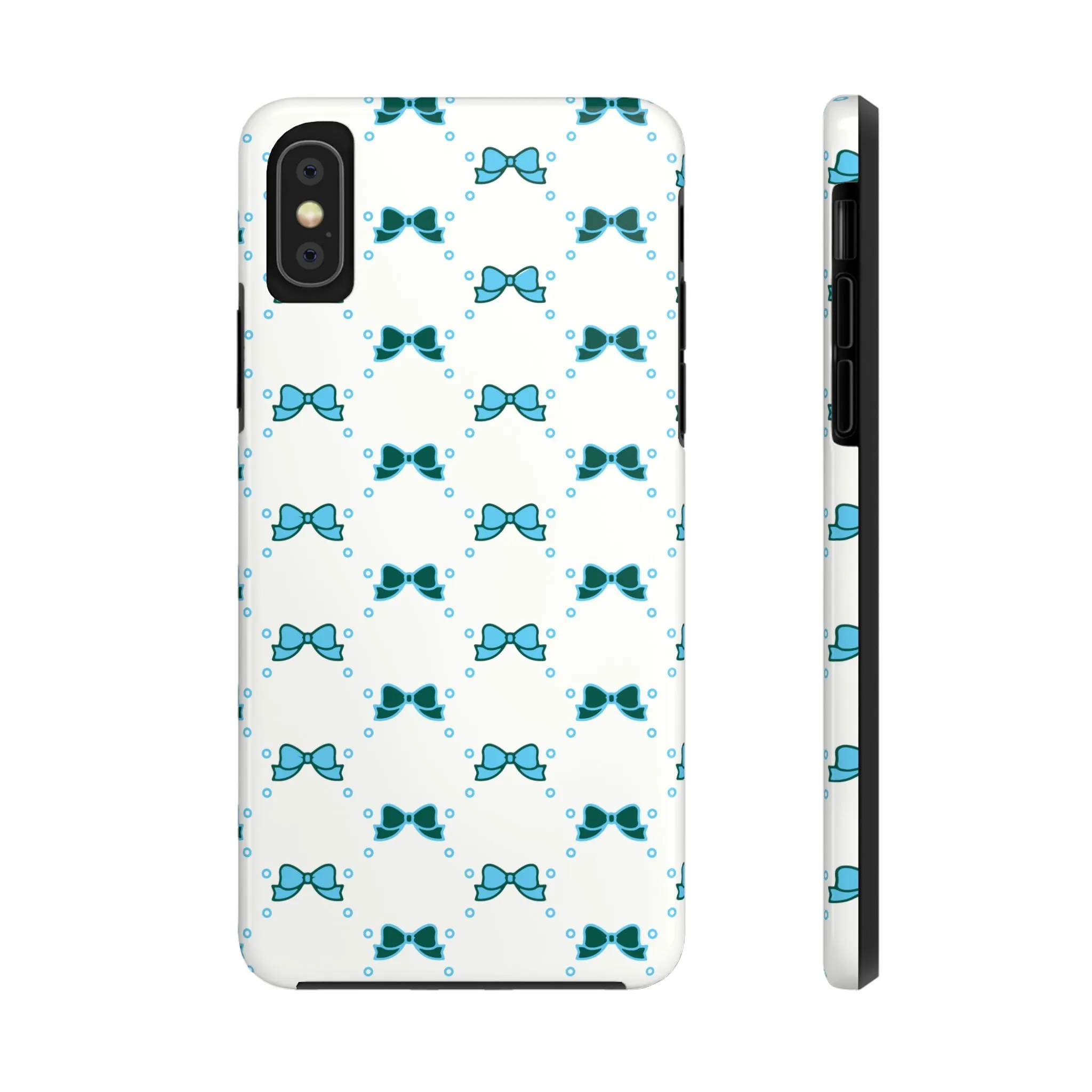 Pretty Little Bow Phone Case, Bed Party Bow Iphone case, Bow Phone Case, College Case, Bow Gift - Bow Aesthetic, Tulane, Blue & Green Bow