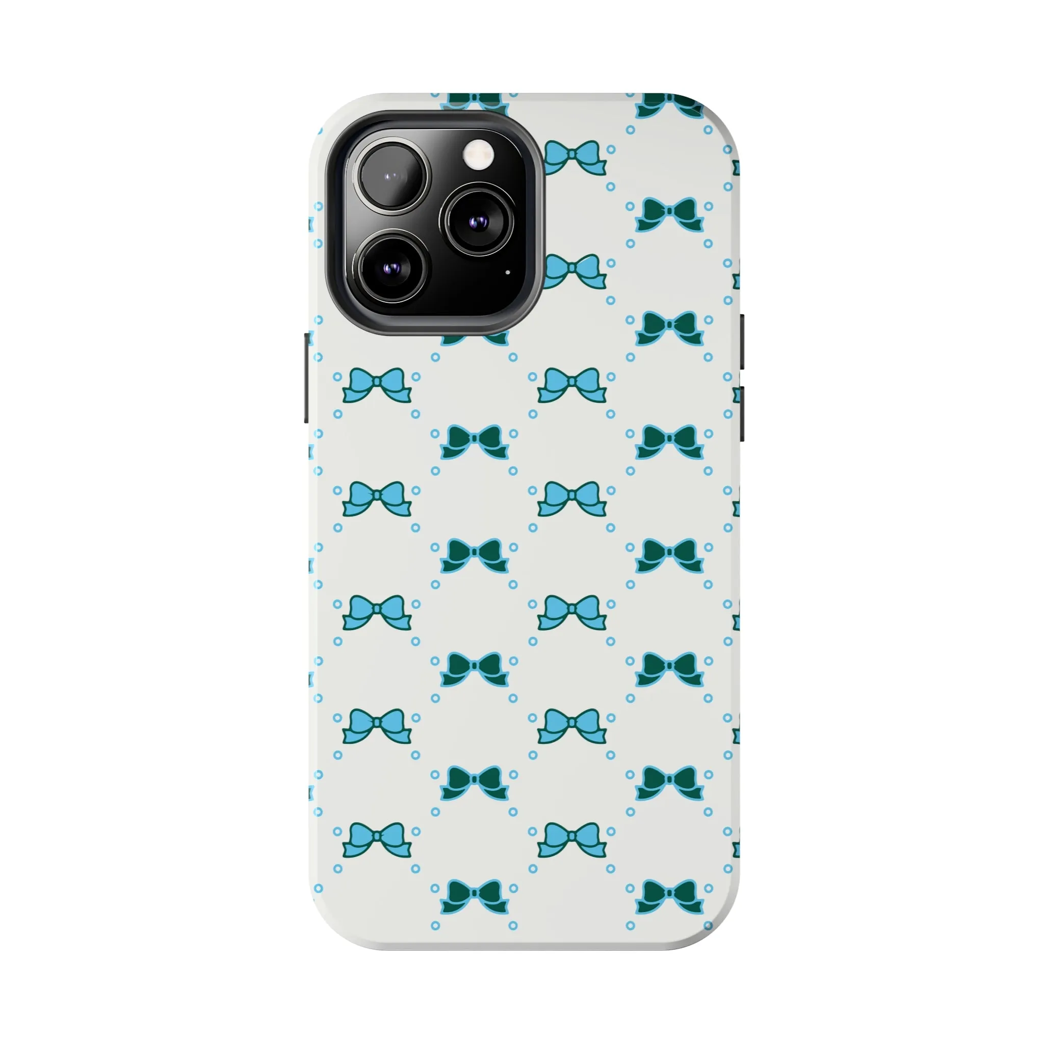 Pretty Little Bow Phone Case, Bed Party Bow Iphone case, Bow Phone Case, College Case, Bow Gift - Bow Aesthetic, Tulane, Blue & Green Bow