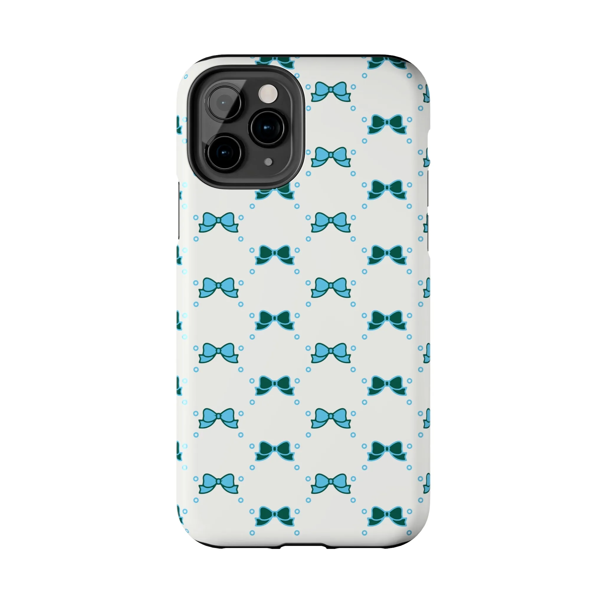 Pretty Little Bow Phone Case, Bed Party Bow Iphone case, Bow Phone Case, College Case, Bow Gift - Bow Aesthetic, Tulane, Blue & Green Bow