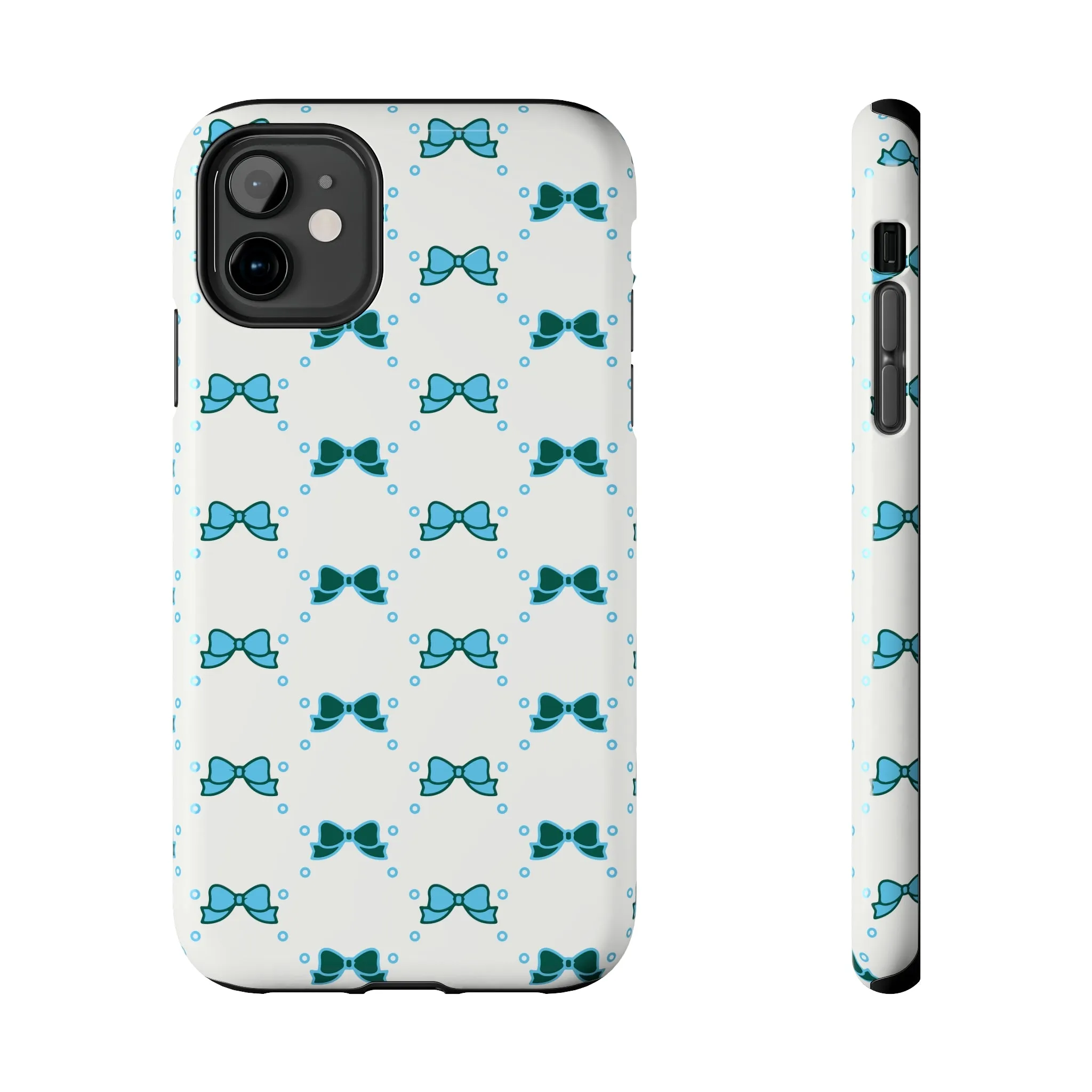 Pretty Little Bow Phone Case, Bed Party Bow Iphone case, Bow Phone Case, College Case, Bow Gift - Bow Aesthetic, Tulane, Blue & Green Bow