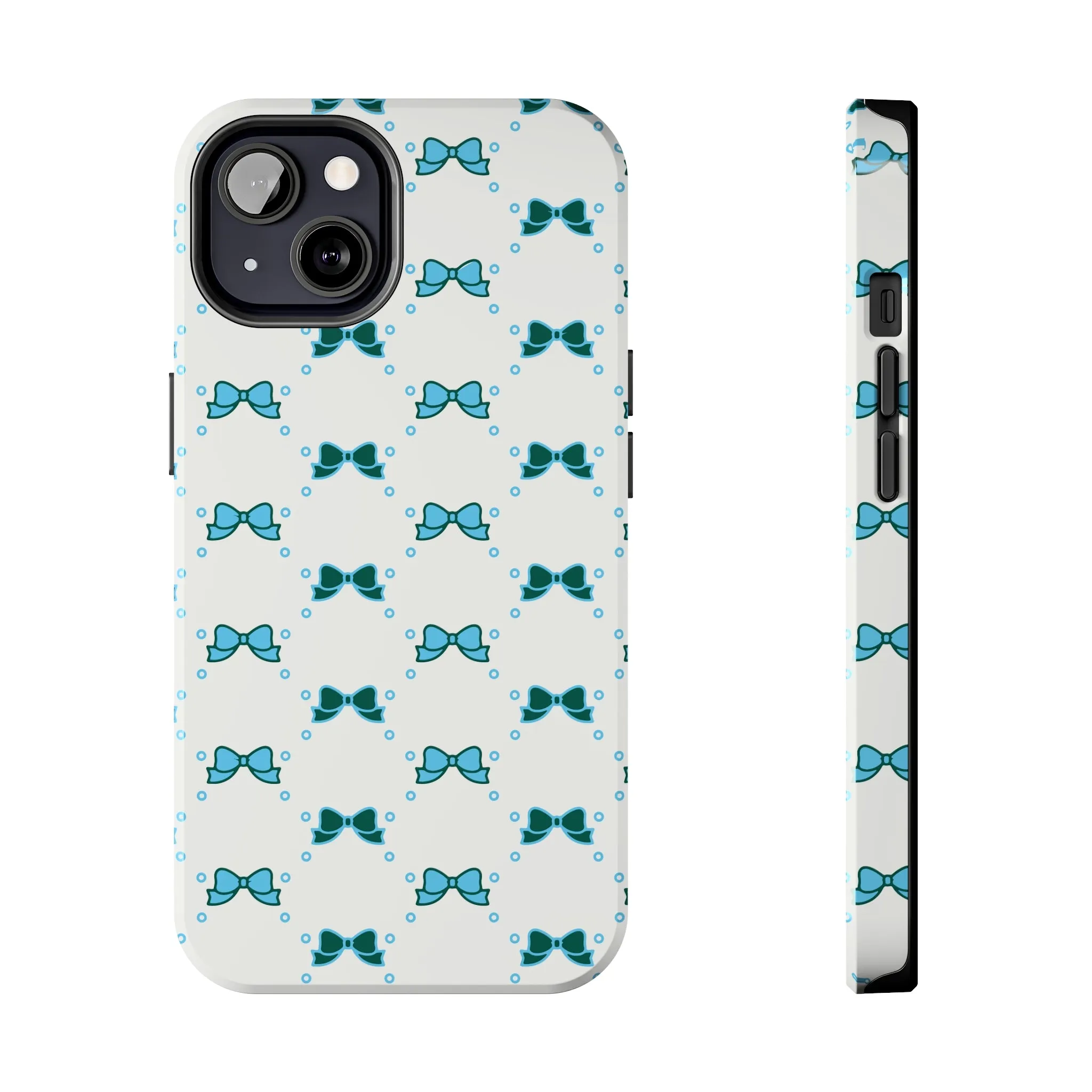 Pretty Little Bow Phone Case, Bed Party Bow Iphone case, Bow Phone Case, College Case, Bow Gift - Bow Aesthetic, Tulane, Blue & Green Bow