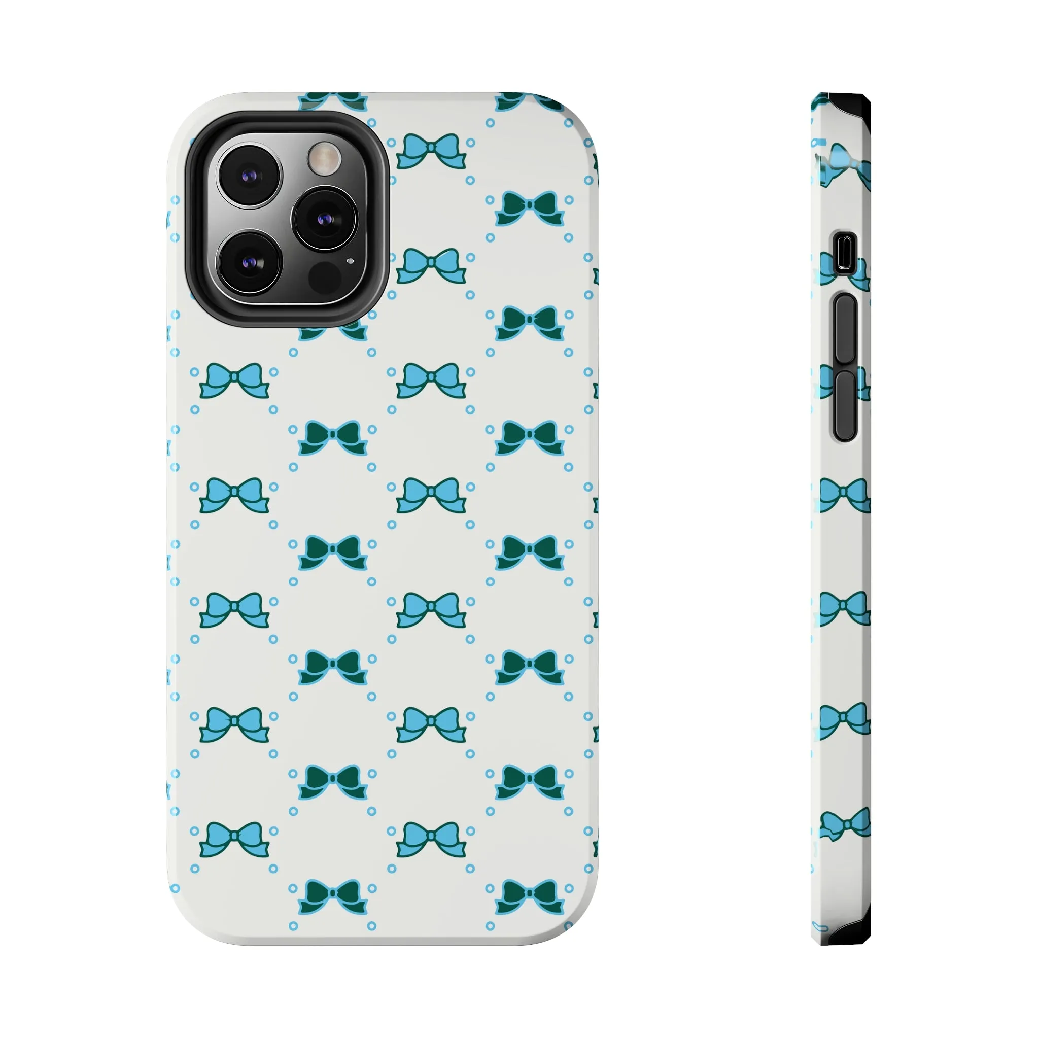 Pretty Little Bow Phone Case, Bed Party Bow Iphone case, Bow Phone Case, College Case, Bow Gift - Bow Aesthetic, Tulane, Blue & Green Bow