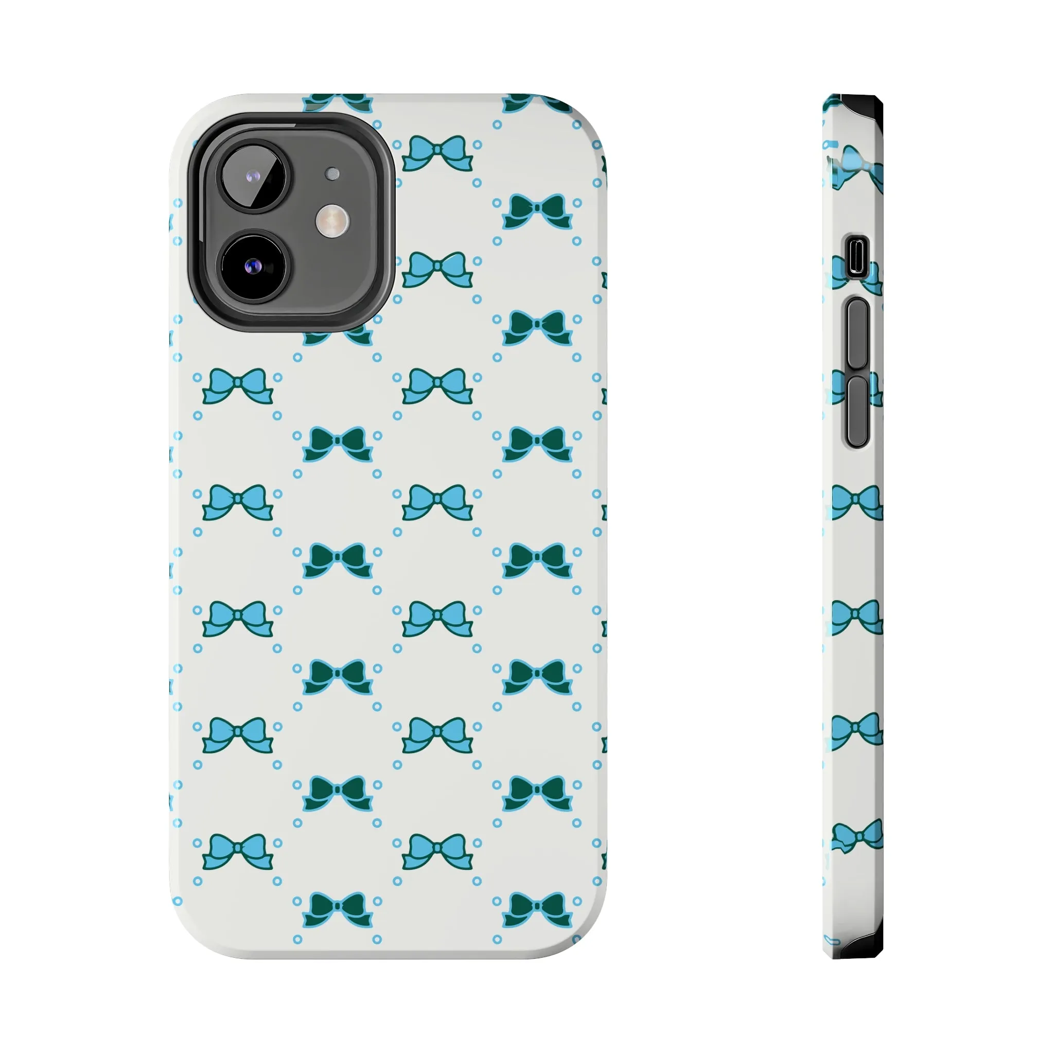 Pretty Little Bow Phone Case, Bed Party Bow Iphone case, Bow Phone Case, College Case, Bow Gift - Bow Aesthetic, Tulane, Blue & Green Bow