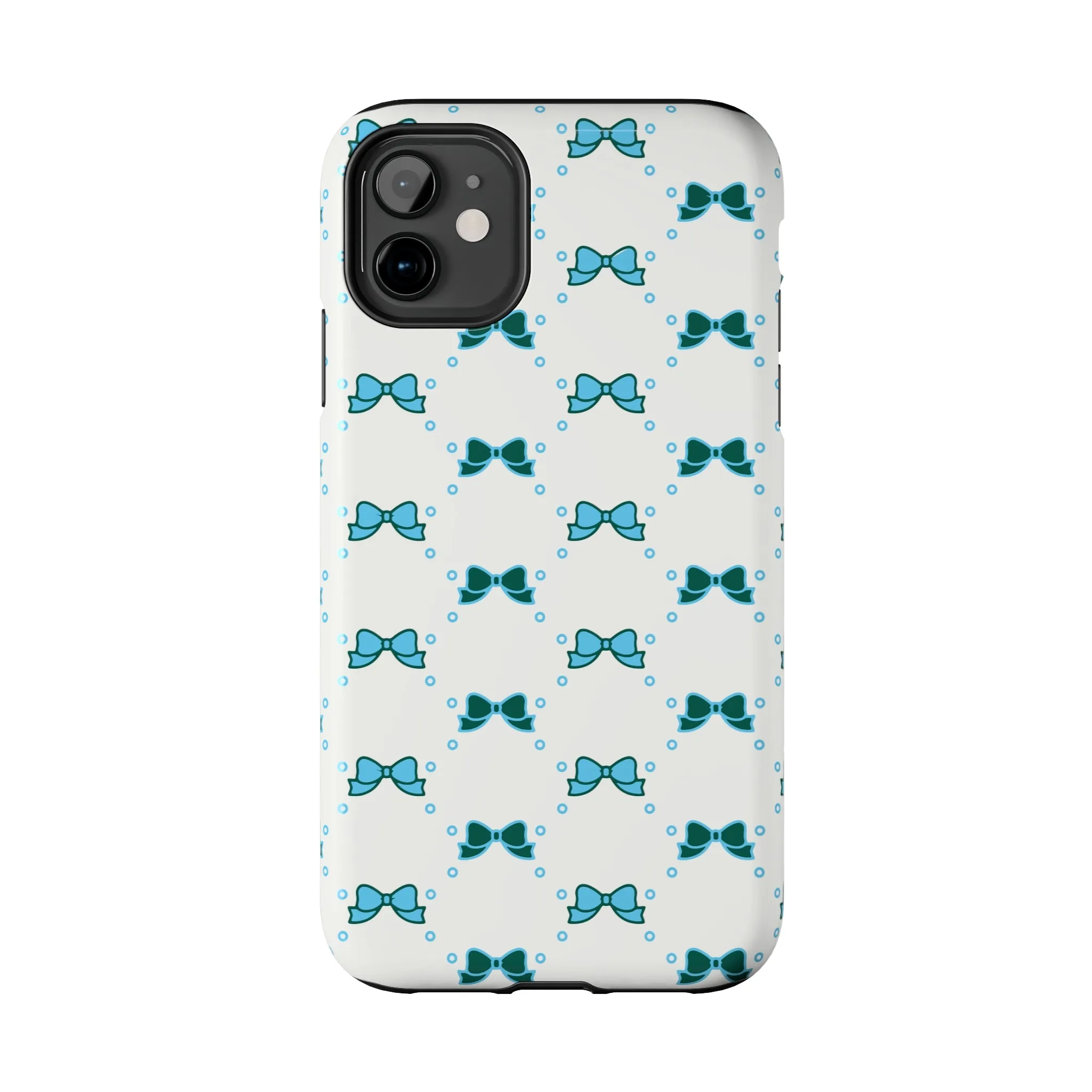 Pretty Little Bow Phone Case, Bed Party Bow Iphone case, Bow Phone Case, College Case, Bow Gift - Bow Aesthetic, Tulane, Blue & Green Bow