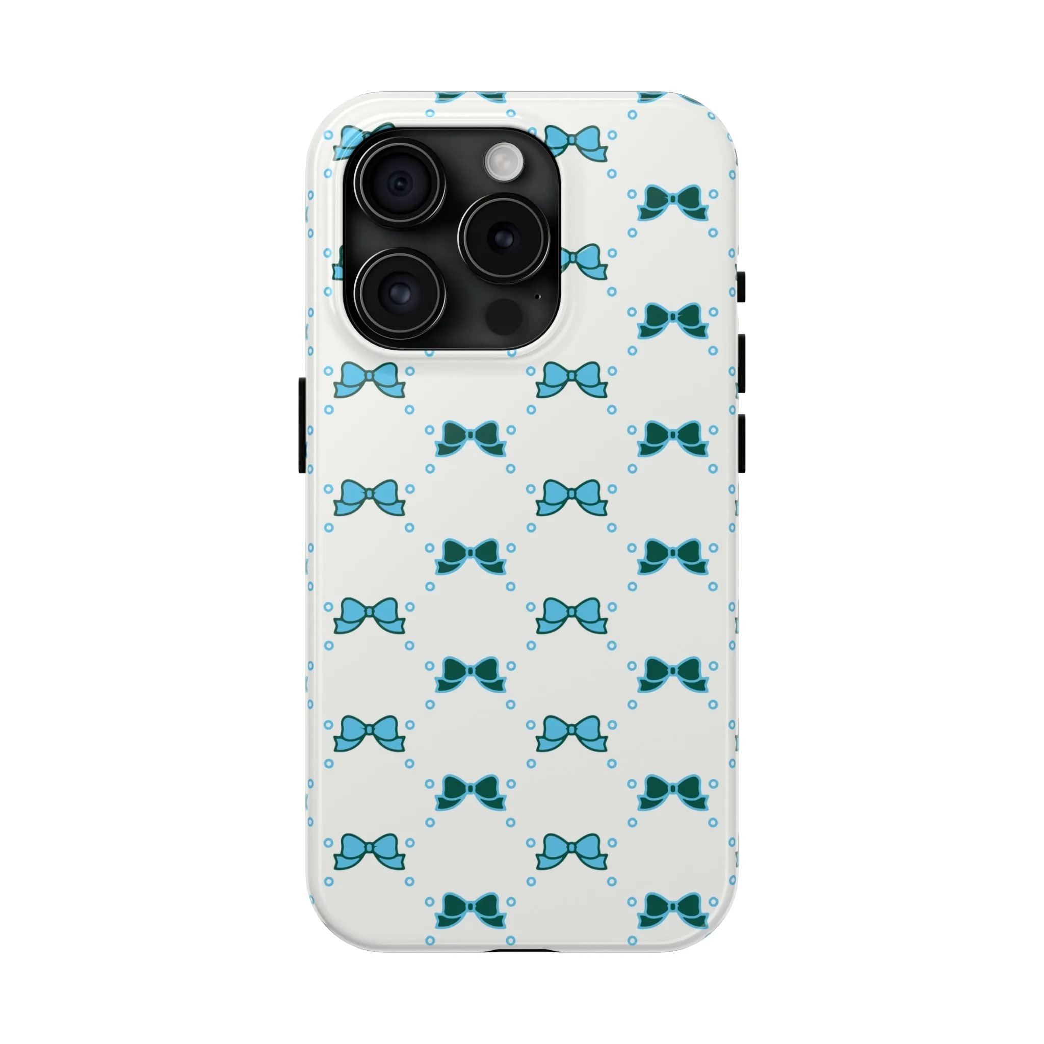 Pretty Little Bow Phone Case, Bed Party Bow Iphone case, Bow Phone Case, College Case, Bow Gift - Bow Aesthetic, Tulane, Blue & Green Bow