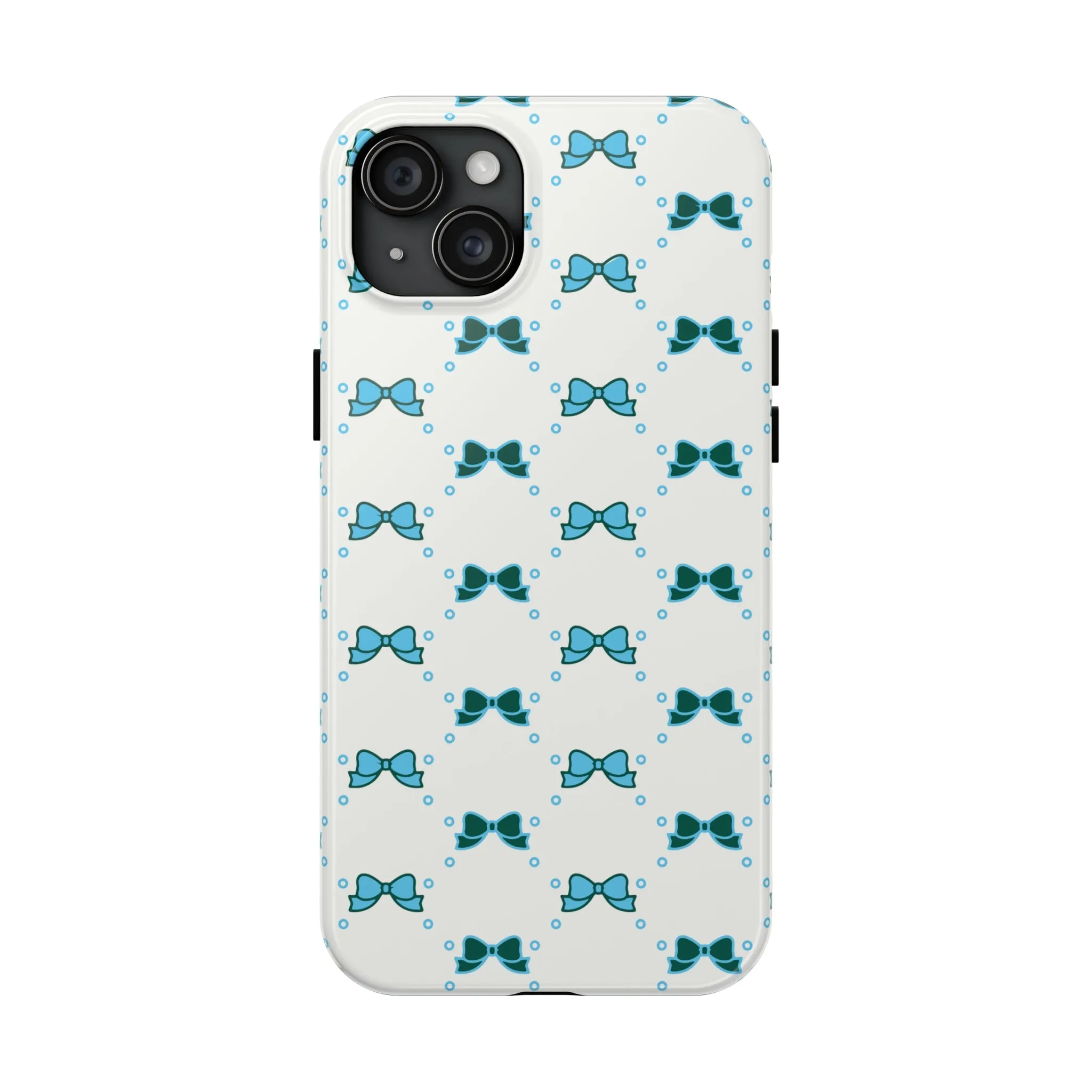 Pretty Little Bow Phone Case, Bed Party Bow Iphone case, Bow Phone Case, College Case, Bow Gift - Bow Aesthetic, Tulane, Blue & Green Bow