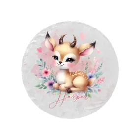 Round Blanket Personalised Deer