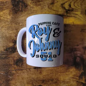 Roy and Johnny - Blue Lettering - 11oz Mug