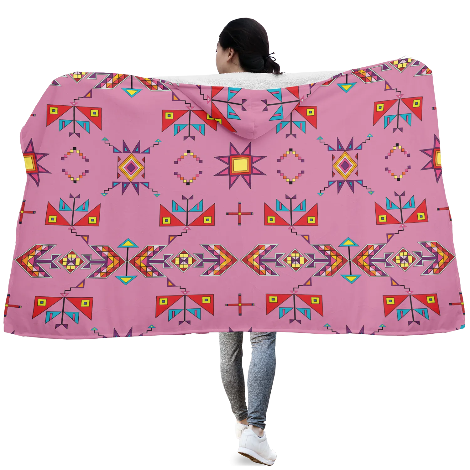 Scattered Generations Pink Hooded Blanket