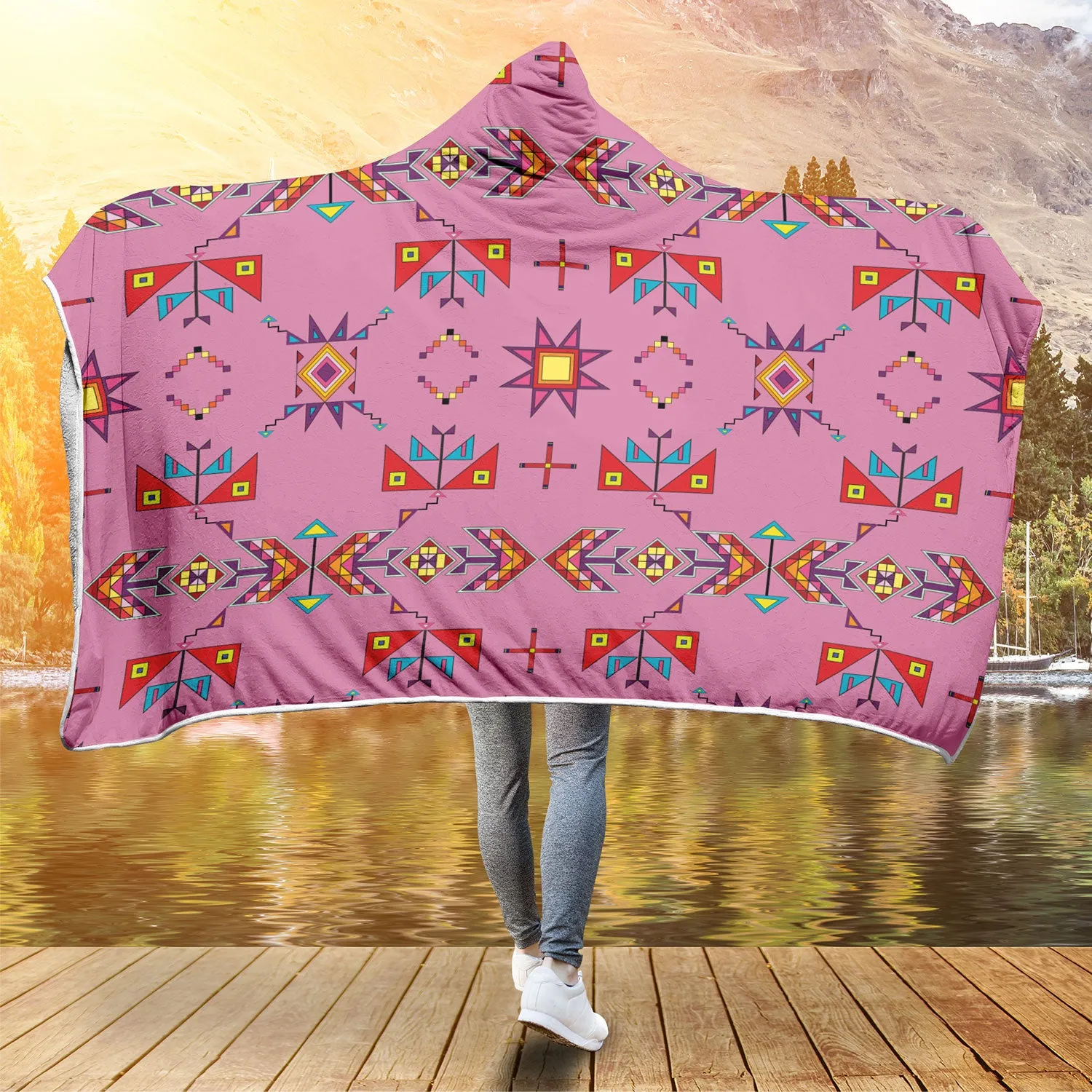 Scattered Generations Pink Hooded Blanket