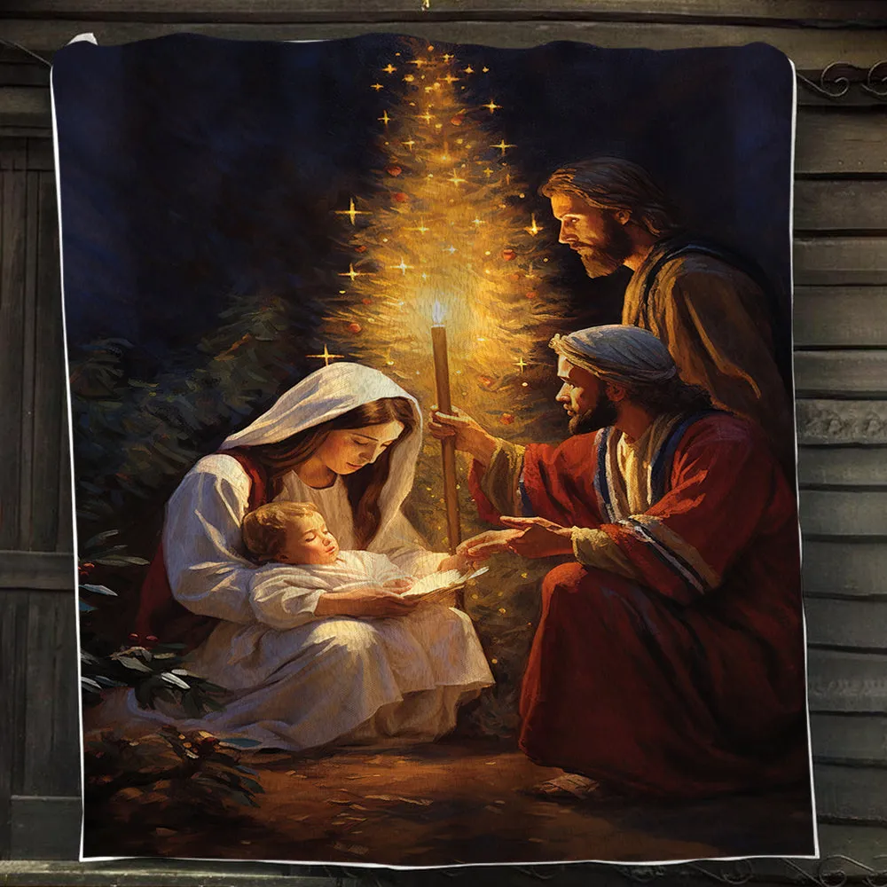 Starlit Nativity Christmas, Nativity Christians Xmas Fleece Blanket & Sherpa Blanket Gift