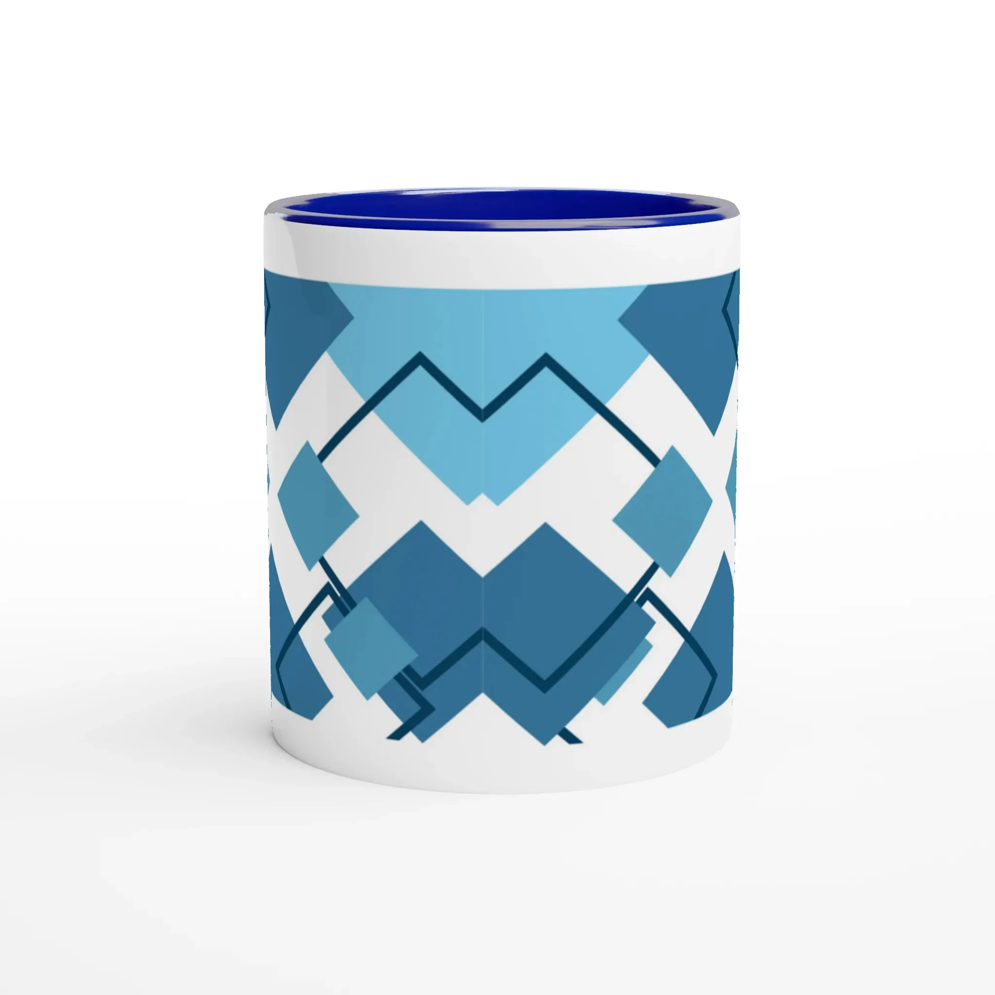 Stylish Blue Square Geometric Coffee Mug