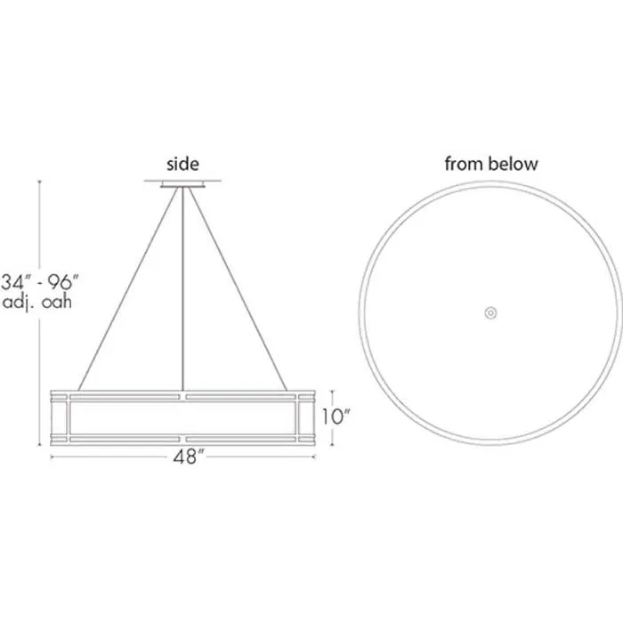 Tambour 13223-48-SFM Indoor/Outdoor Semi Flush Mount Pendant By Ultralights Lighting