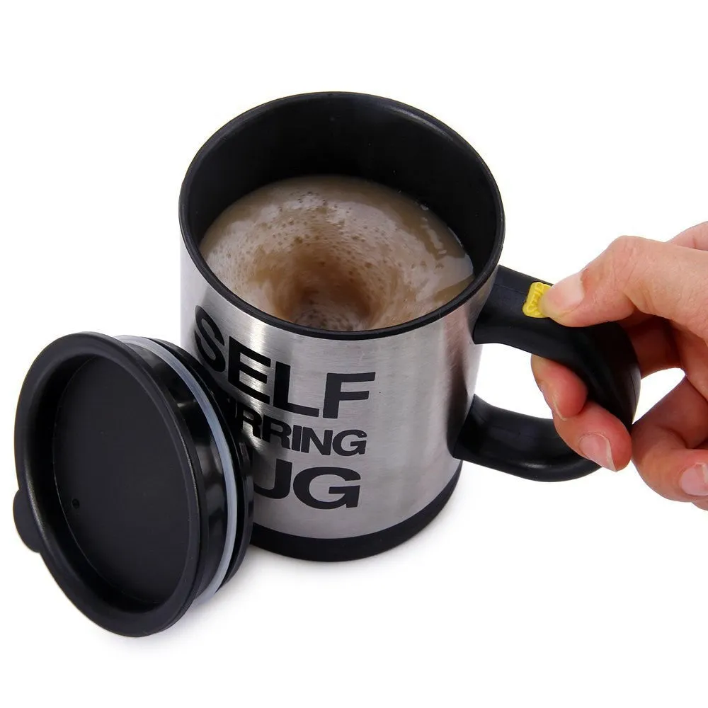 Tea cup Automatic coffee mixing cup/mug bluw stainless steel self stirring electic coffee mug 350ml