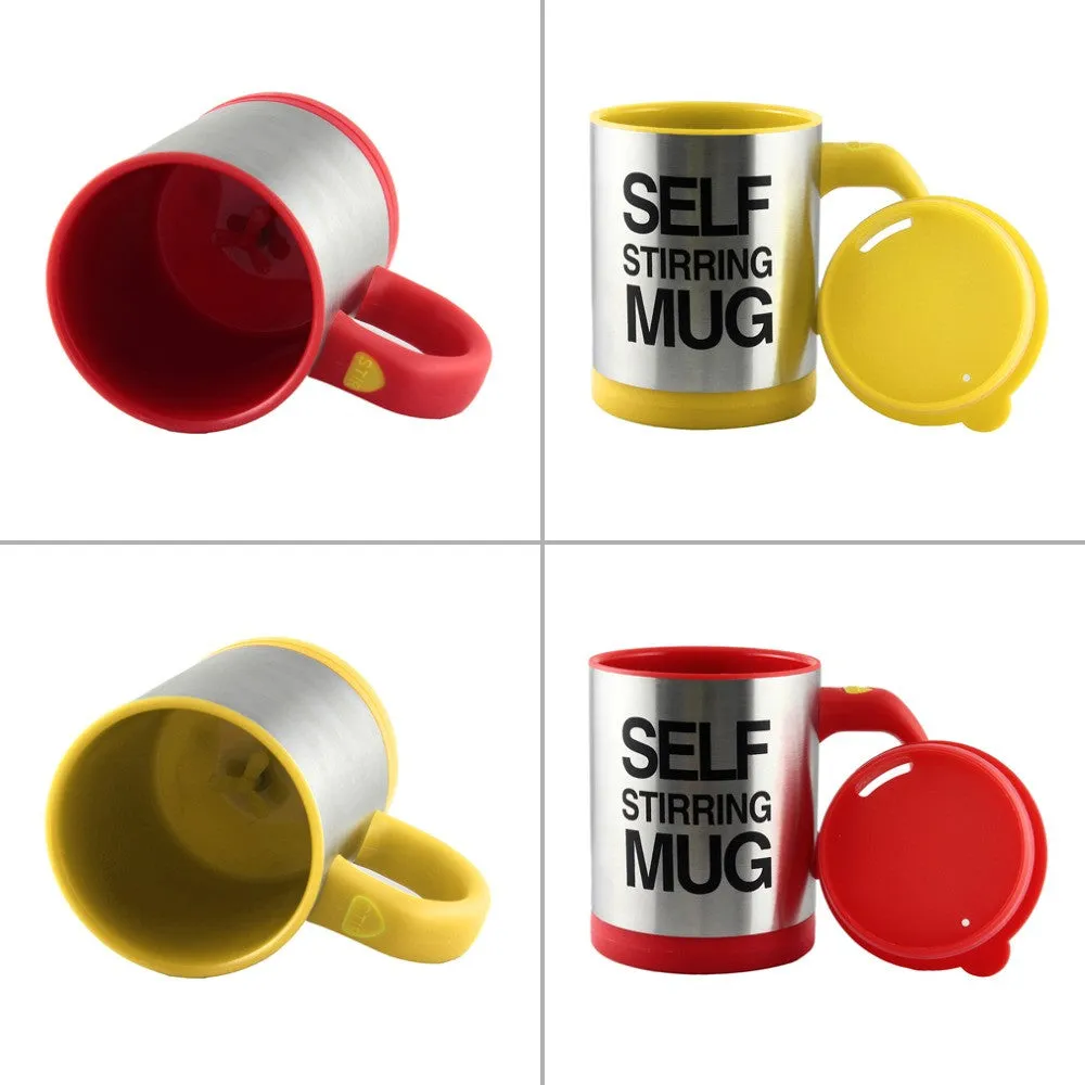 Tea cup Automatic coffee mixing cup/mug bluw stainless steel self stirring electic coffee mug 350ml