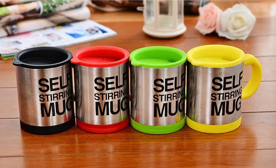 Tea cup Automatic coffee mixing cup/mug bluw stainless steel self stirring electic coffee mug 350ml