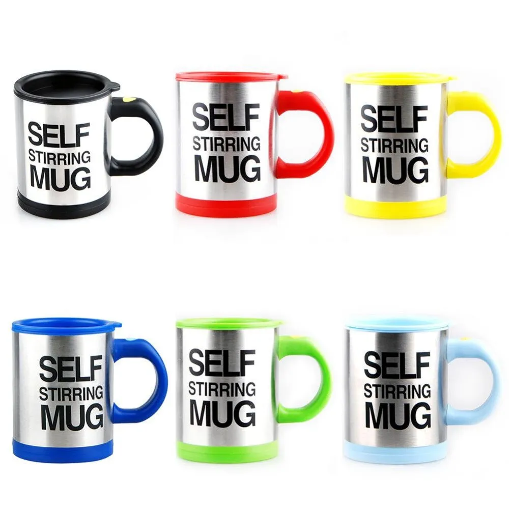 Tea cup Automatic coffee mixing cup/mug bluw stainless steel self stirring electic coffee mug 350ml