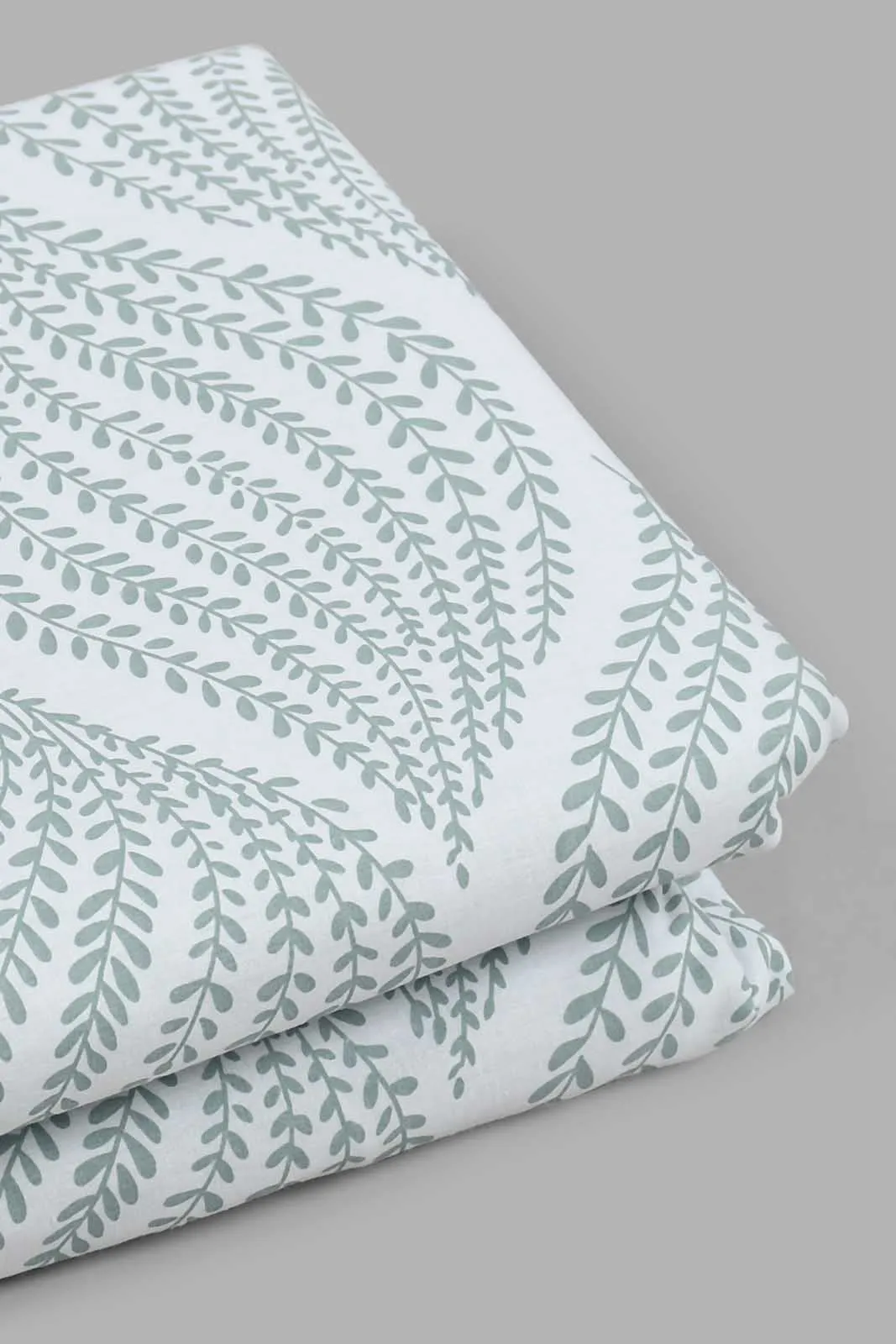 Teal And White Leaf Reversible 3-Piece Duvet Cover Set (Double Size)