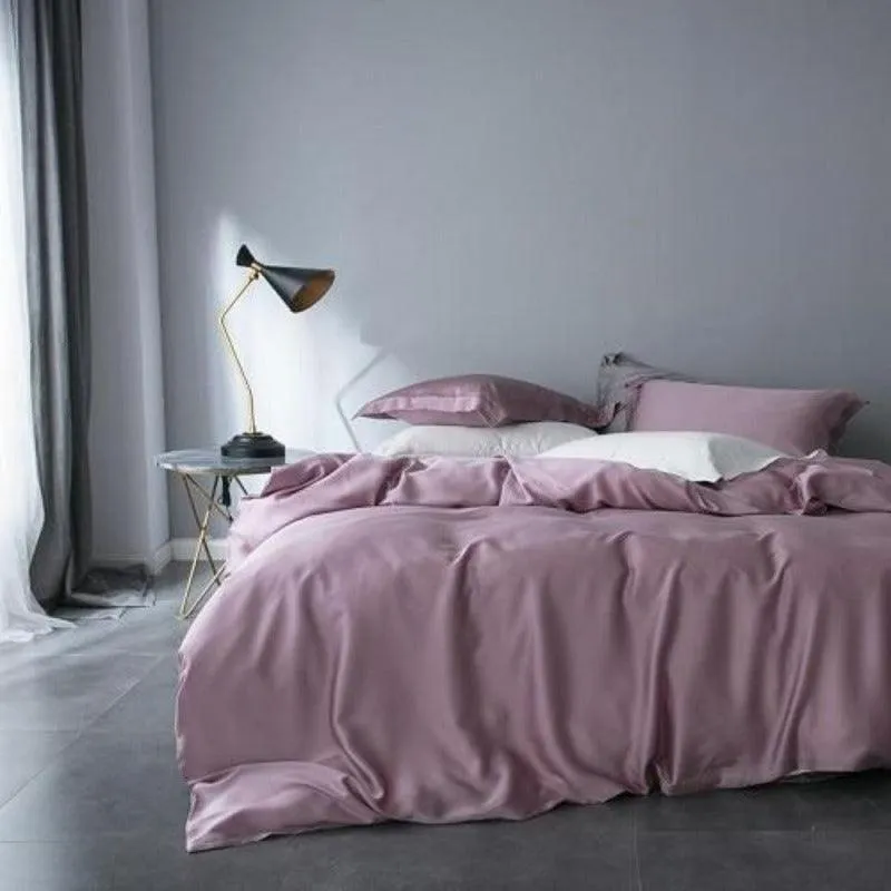 Tencel Silk Soft Quilt Cover Set - Pink