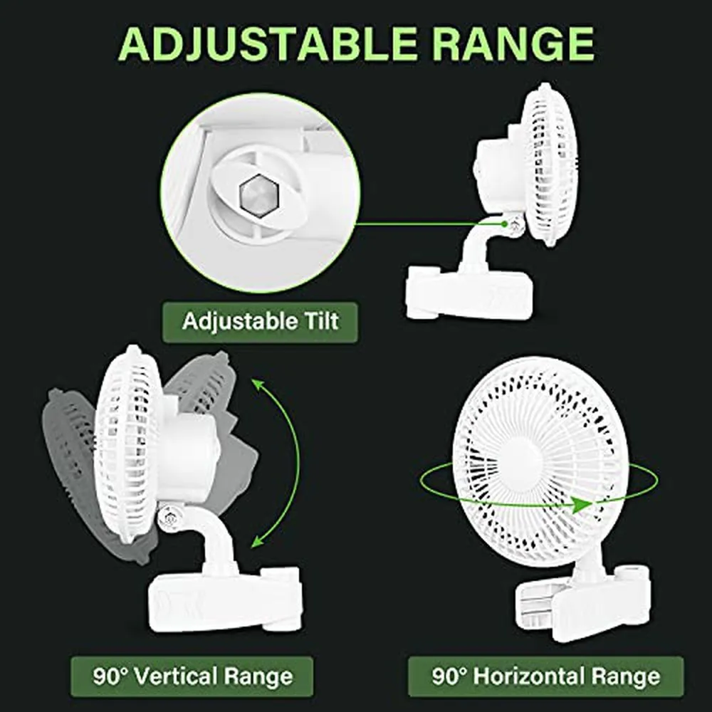 Tent Pole Clip Fan Monkey Fan Wall-Mounted Fans-6inch