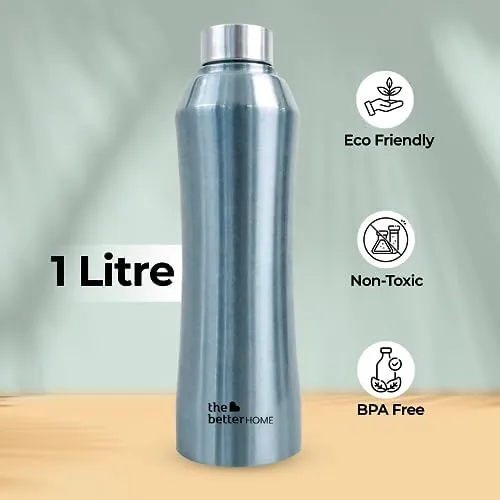 The Better Home Steel Water Bottle (4Pcs-1 Litre) Water Bottle For Kids School | Water Bottle For Home | Leak- Proof BPA Free | Gym Water Bottle | Water Bottle For Office | Aesthetic Water Bottle