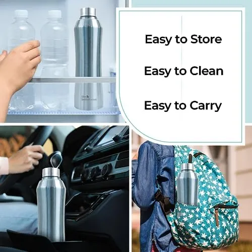 The Better Home Steel Water Bottle (4Pcs-1 Litre) Water Bottle For Kids School | Water Bottle For Home | Leak- Proof BPA Free | Gym Water Bottle | Water Bottle For Office | Aesthetic Water Bottle