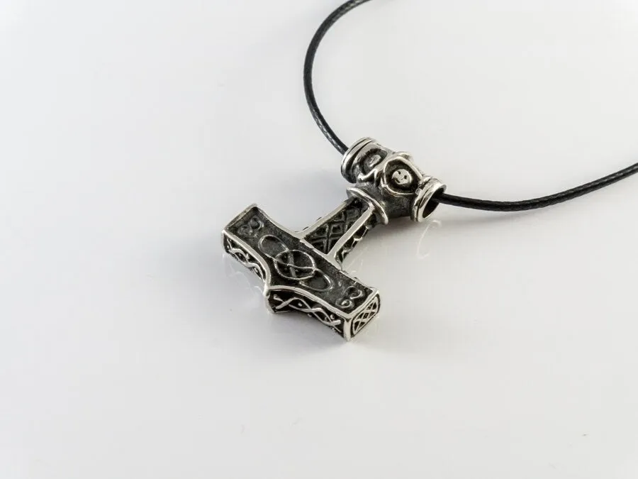 Thors Hammer Necklace 925 Sterling Silver 8th Century Odeshög Authentic Replica Viking Thor Hammer Mjölnir Mjolnir Pendant Amulet Jewelry