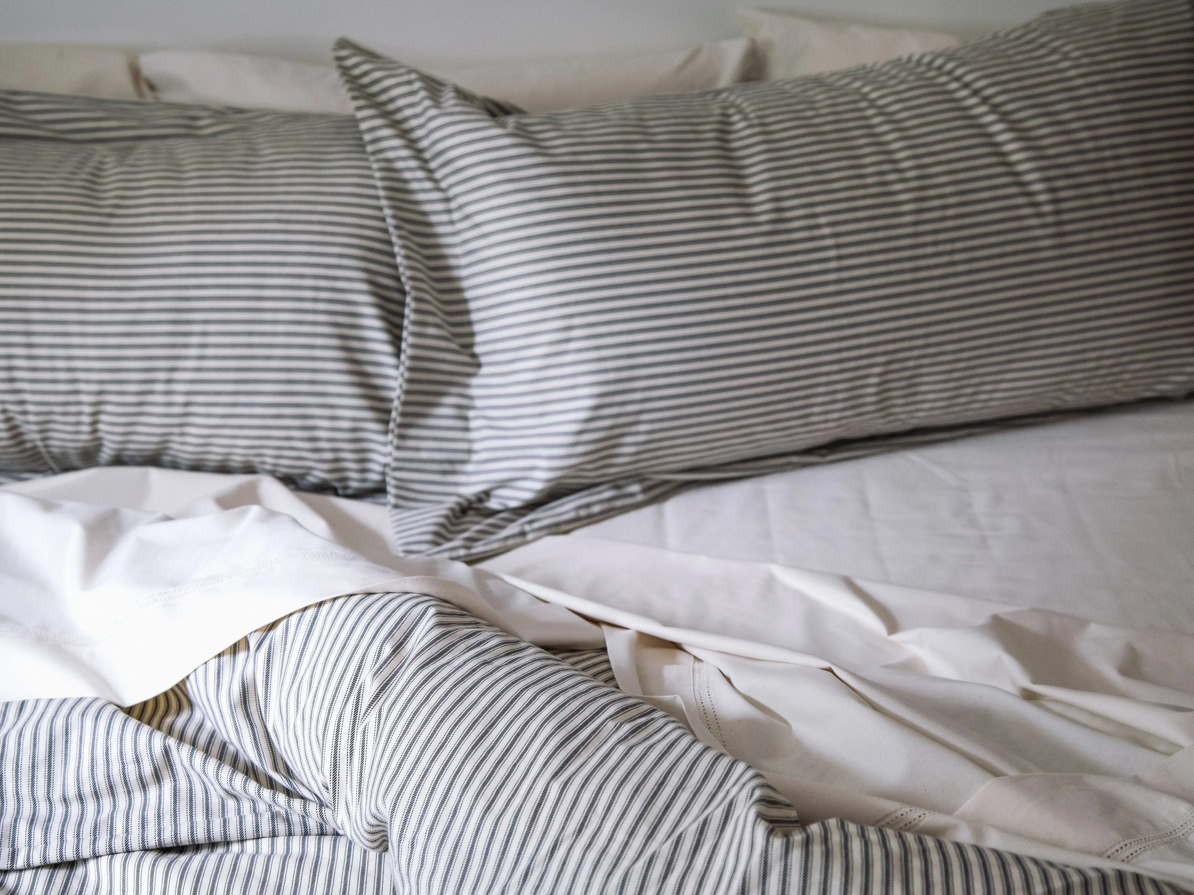 Ticking Stripe Duvet Cover and Shams Bundle