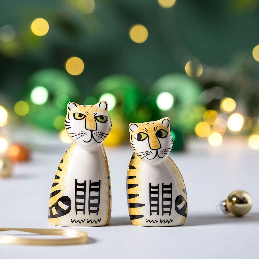 Tiger Salt and Pepper Shakers x 4