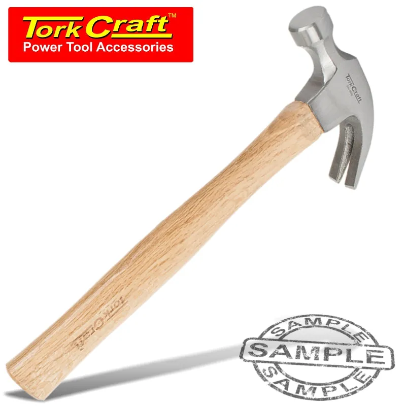 TORK CRAFT HAMMER CLAW 450G (16OZ) WOODEN HANDLE 280MM & FULL POL HEAD TC605450