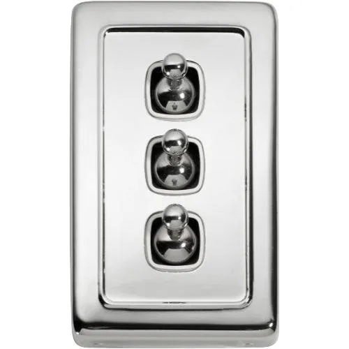 Tradco 3 Gang Flat Plate Toggle Switches