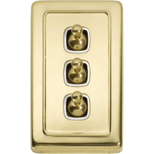 Tradco 3 Gang Flat Plate Toggle Switches