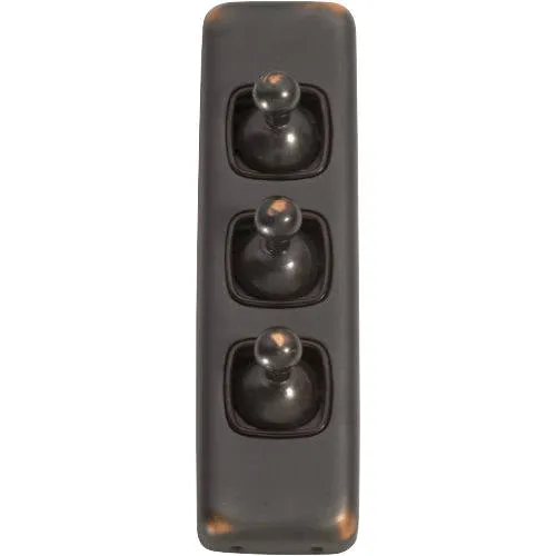 Tradco 3 Gang Flat Plate Toggle Switches