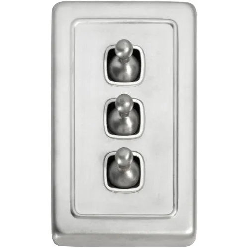 Tradco 3 Gang Flat Plate Toggle Switches