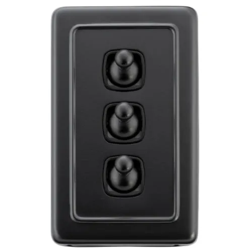 Tradco 3 Gang Flat Plate Toggle Switches