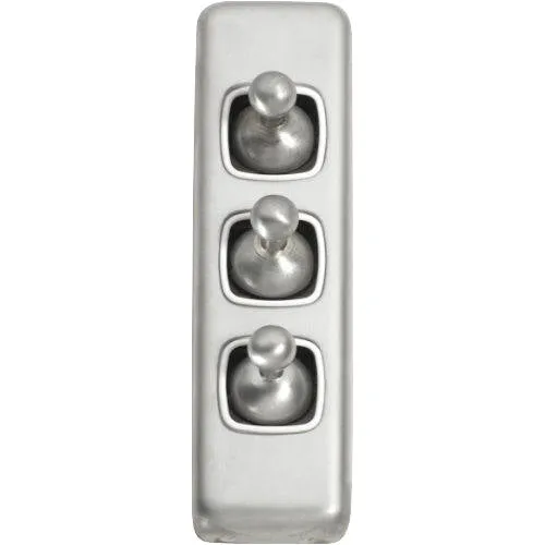 Tradco 3 Gang Flat Plate Toggle Switches