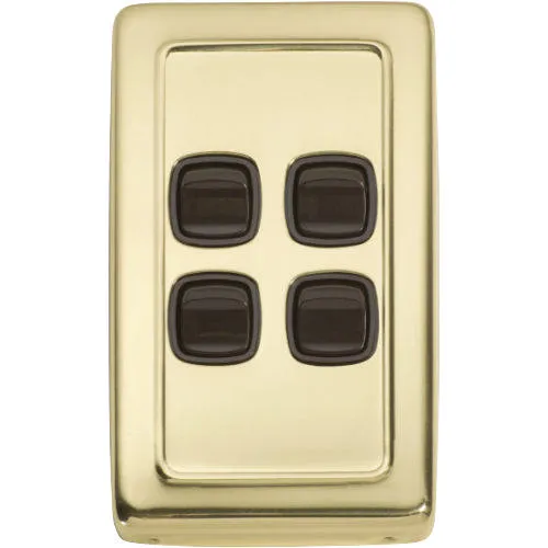 Tradco 4 Gang Flat Plate Rocker Switches