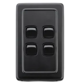 Tradco 4 Gang Flat Plate Rocker Switches