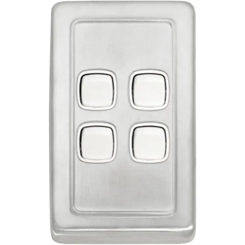 Tradco 4 Gang Flat Plate Rocker Switches